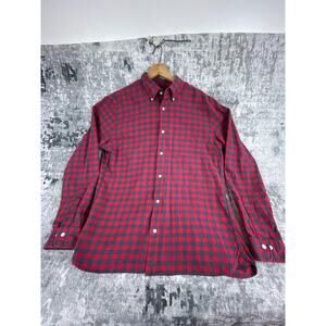 Brooks Brothers Red Fleece Buffalo Plaid Button-Down Shirt Red/Gray XL